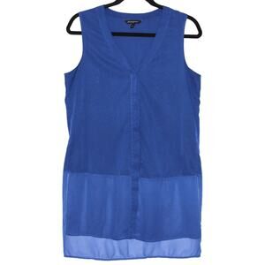 Banana Republic Blue Sleeveless Blouse Size Small